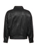 Bomber in pelle di agnello a palloncino nera<BR/>