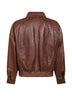 Bomber in pelle di agnello invecchiata marrone<BR/>