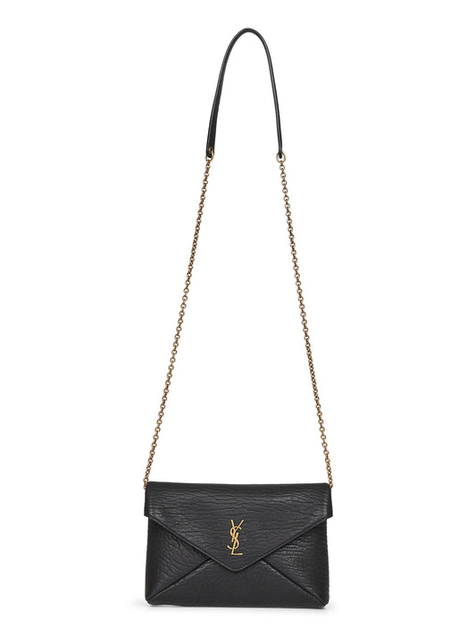 Hammered leather clutch Saint Laurent