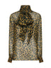 Blusa in mussola di seta stampa leopardo