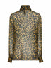 Blusa in mussola di seta stampa leopardo