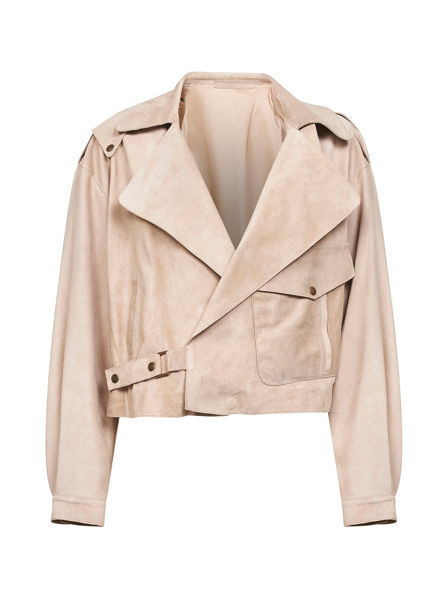 Sand suede biker jacket