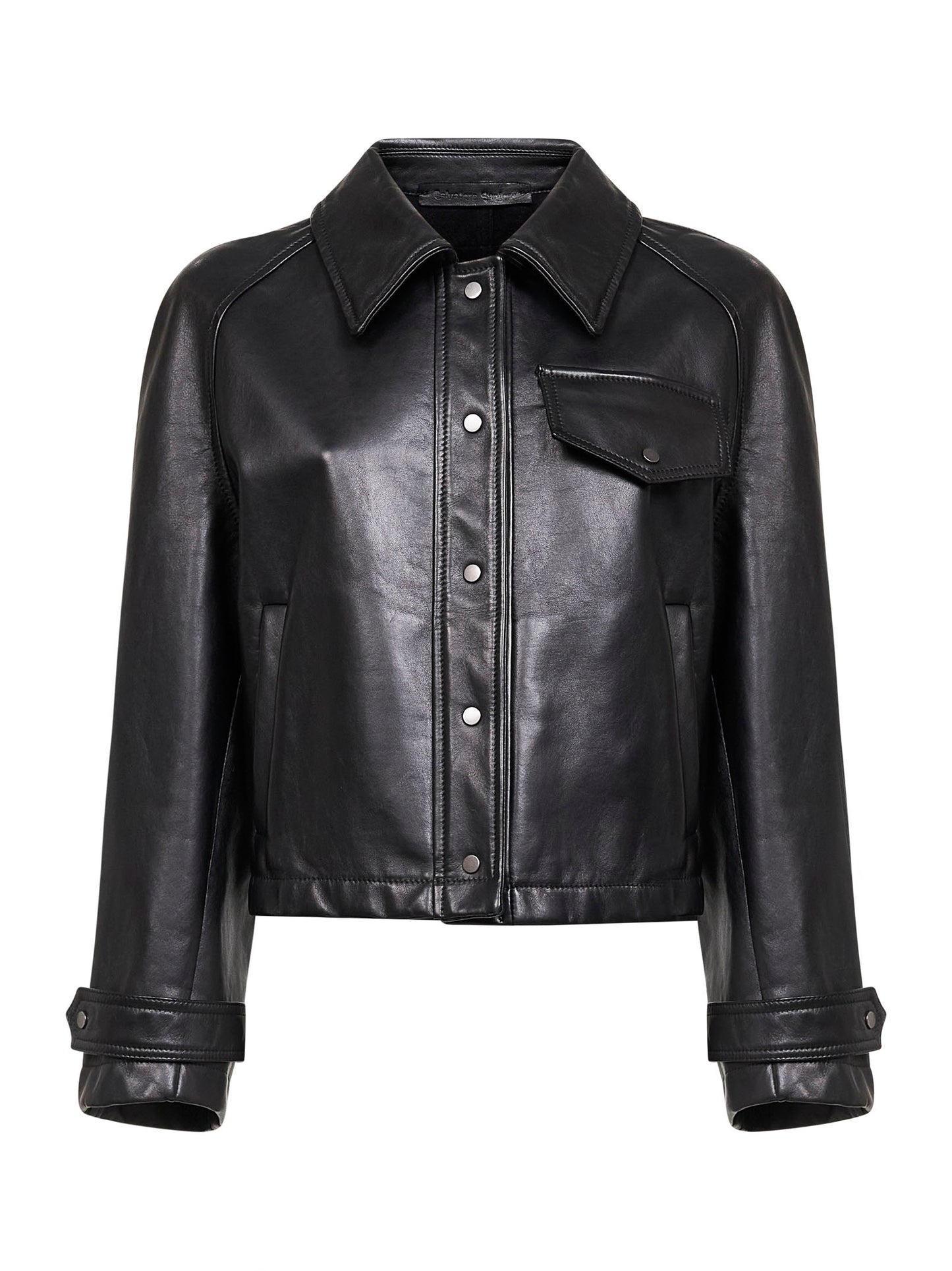 Black plongè nappa leather jacket