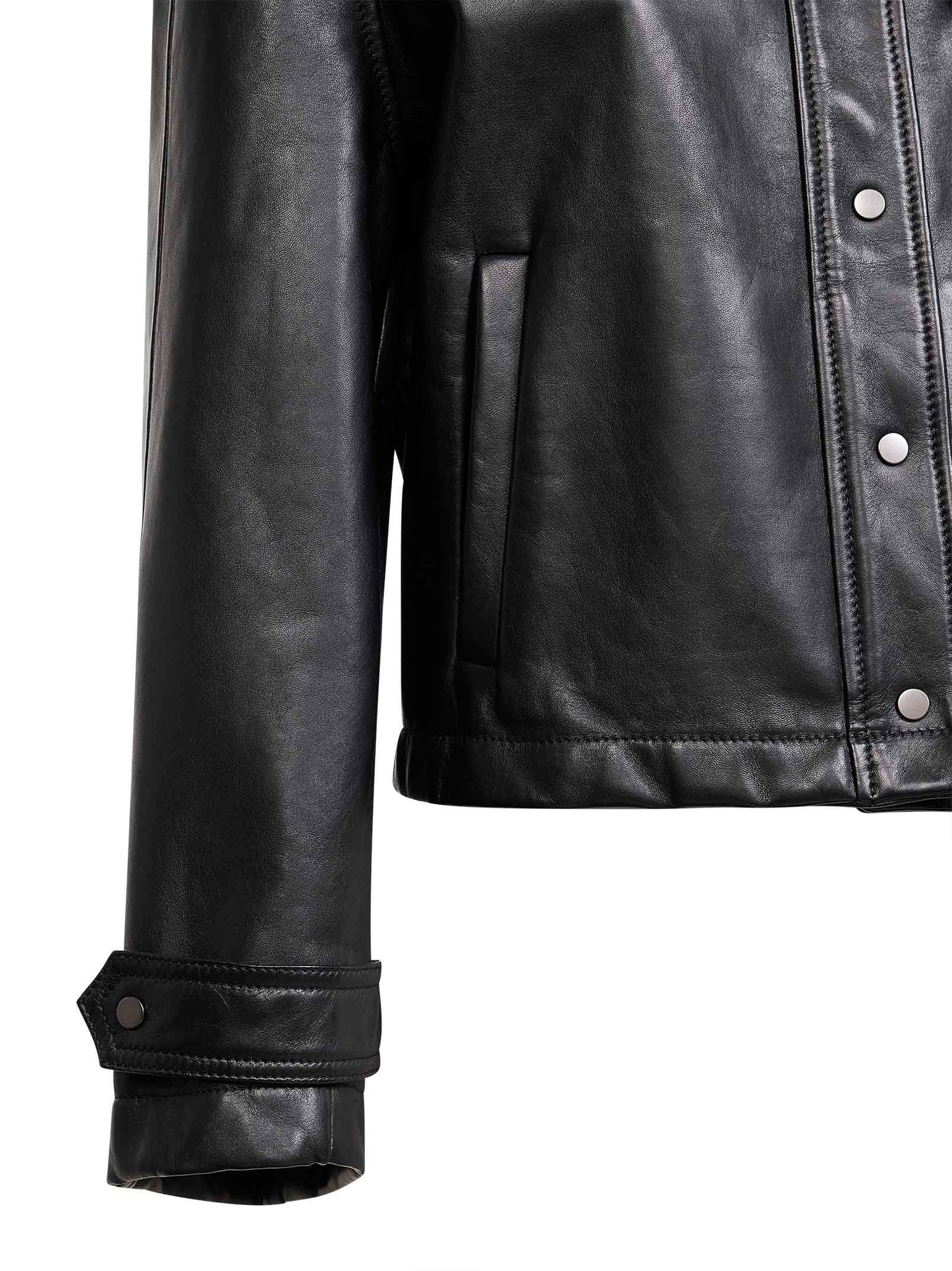 Black plongè nappa leather jacket
