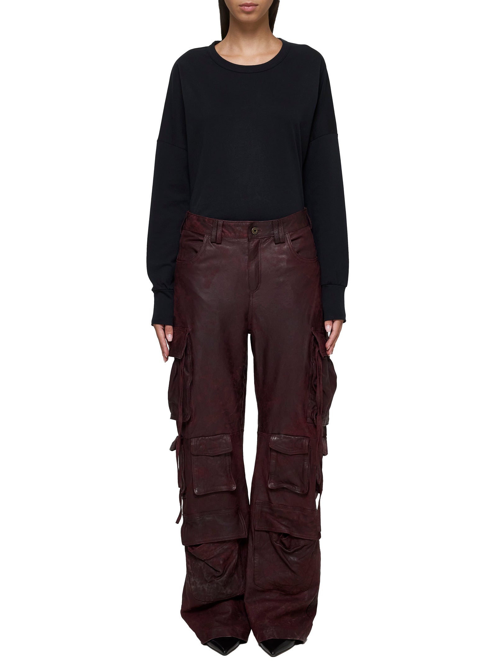 パンツ Salvatore Santoro Leather cargo pants Niv leather cargo pants – Daniello.com