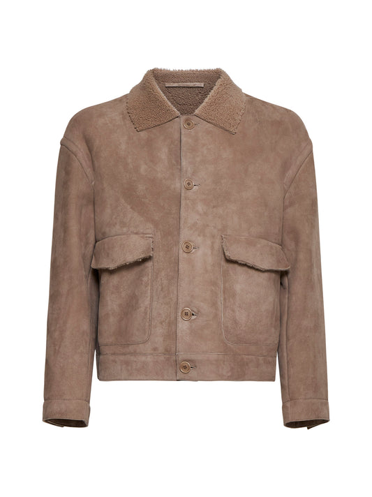 Giacca in suede e shearling