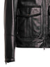 Black plongè nappa leather aviator jacket