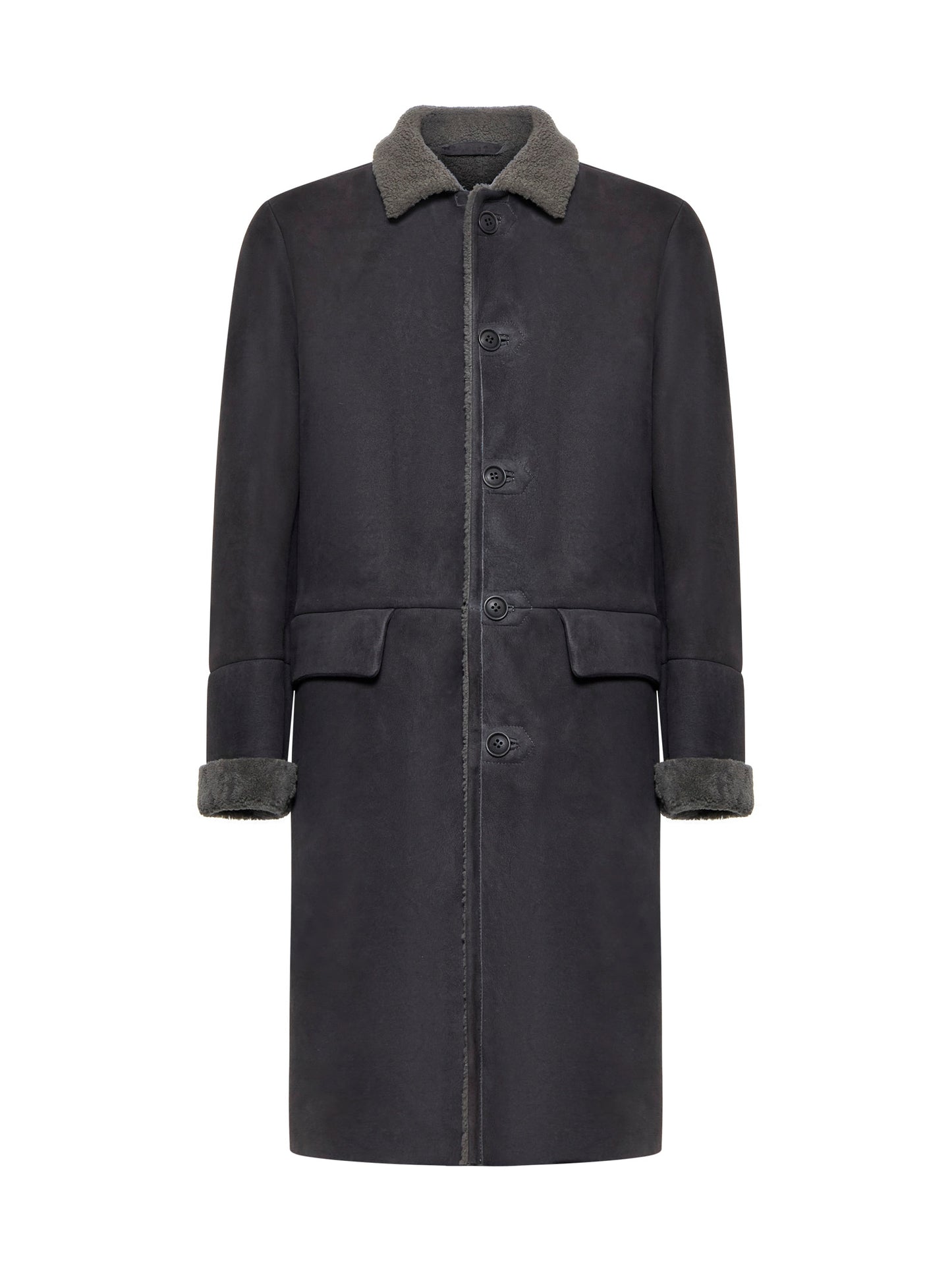 Cappotto in pelle e shearling