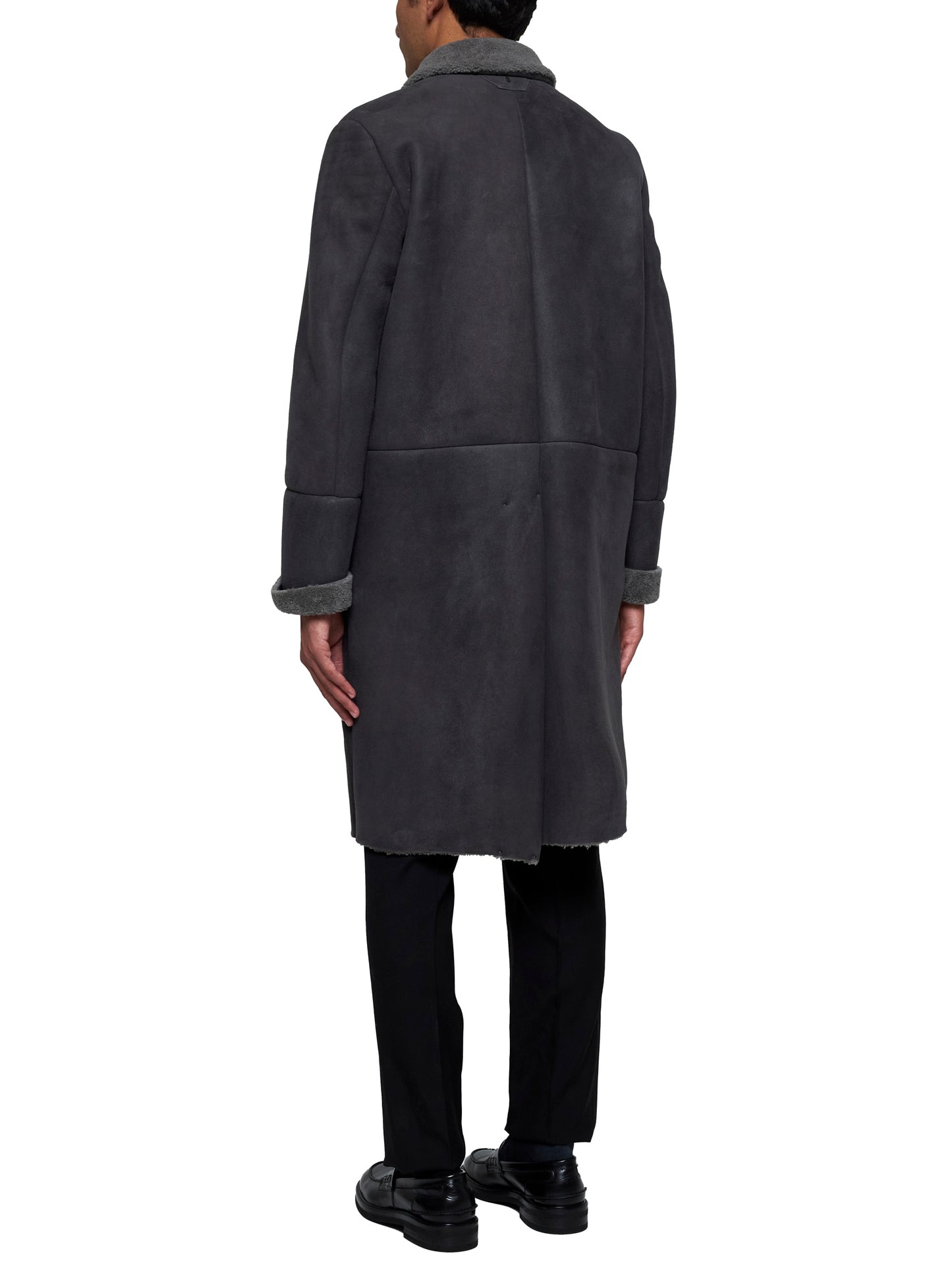 Cappotto in pelle e shearling