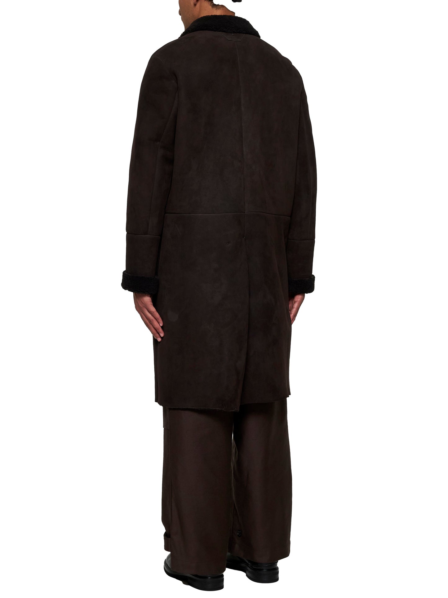 Cappotto monopetto in pelle