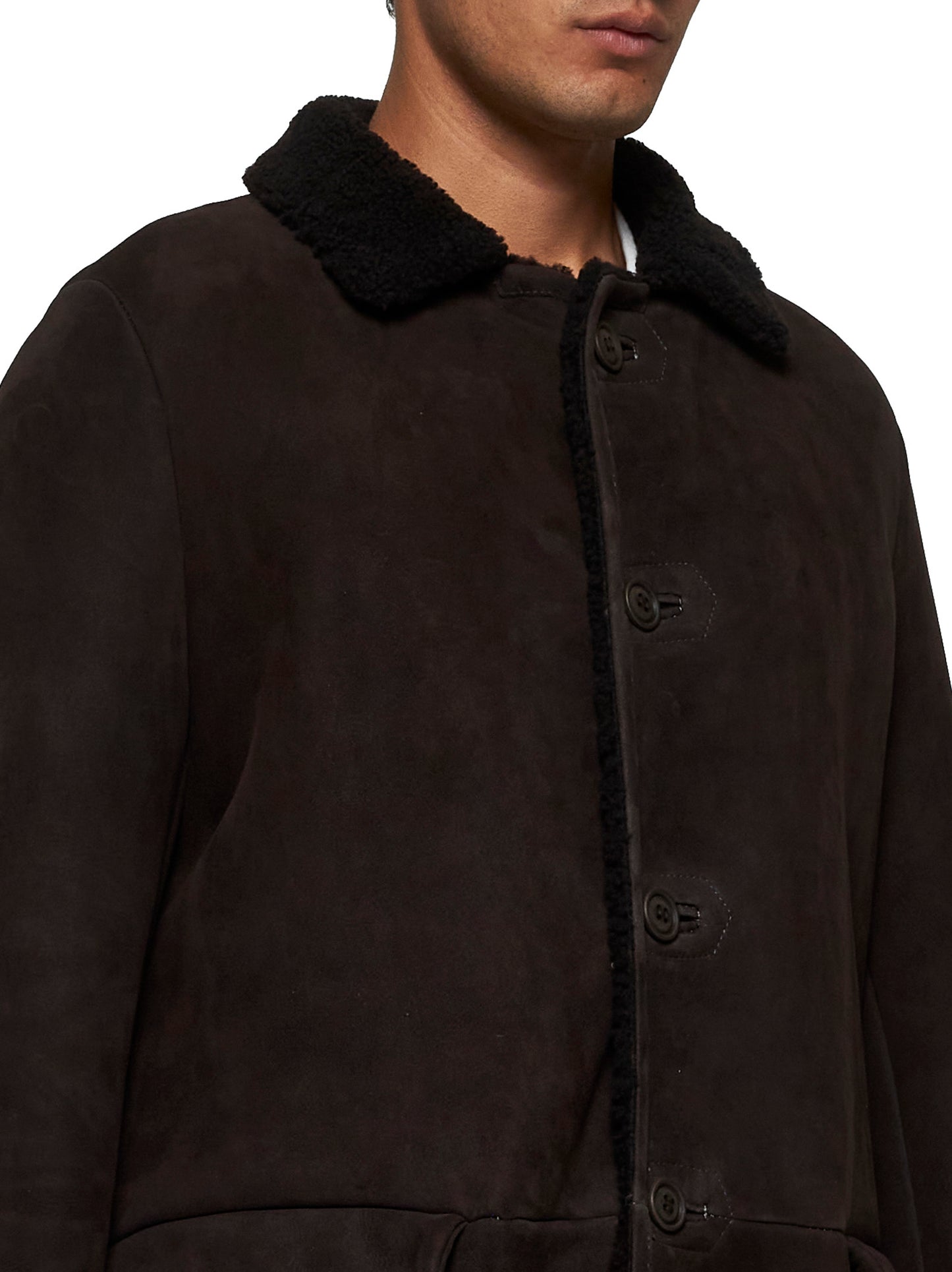 Cappotto monopetto in pelle