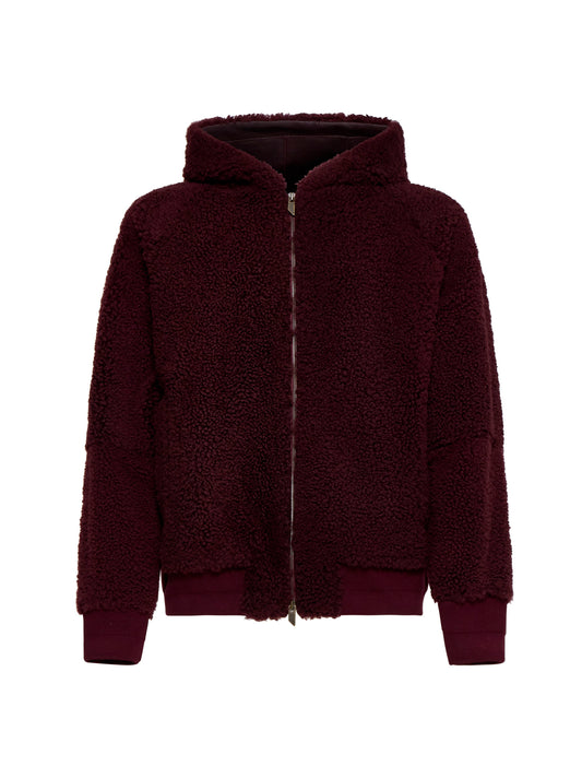 Giacca reversibile in shearling e pelle