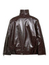 Brown sheen nappa leather jacket