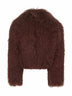 Brown shearling cropped jacket