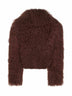 Brown shearling cropped jacket