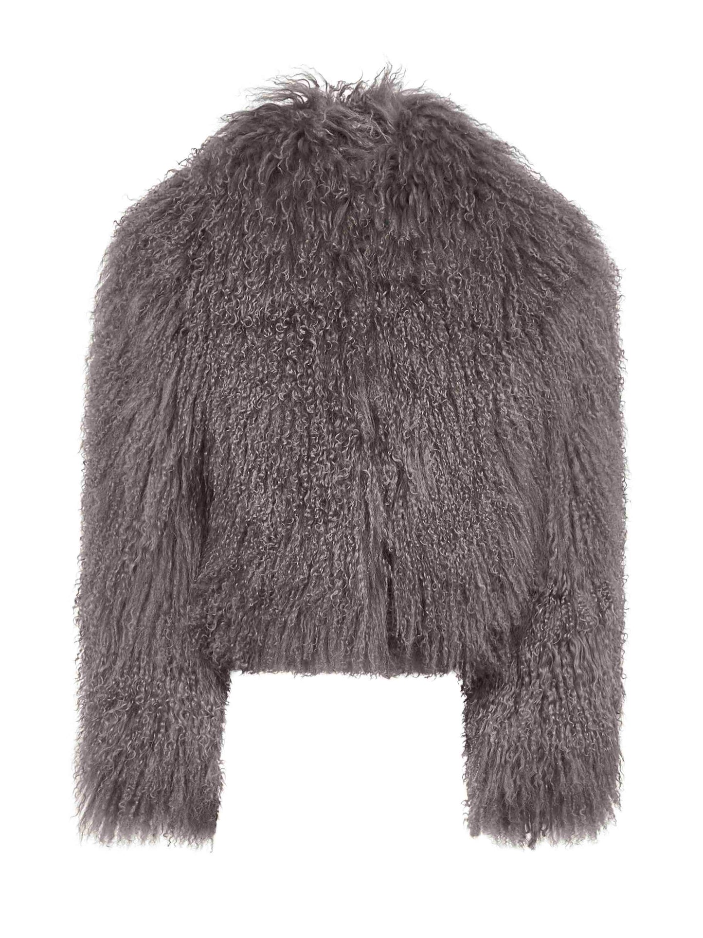 Grey shearling cropped jacket