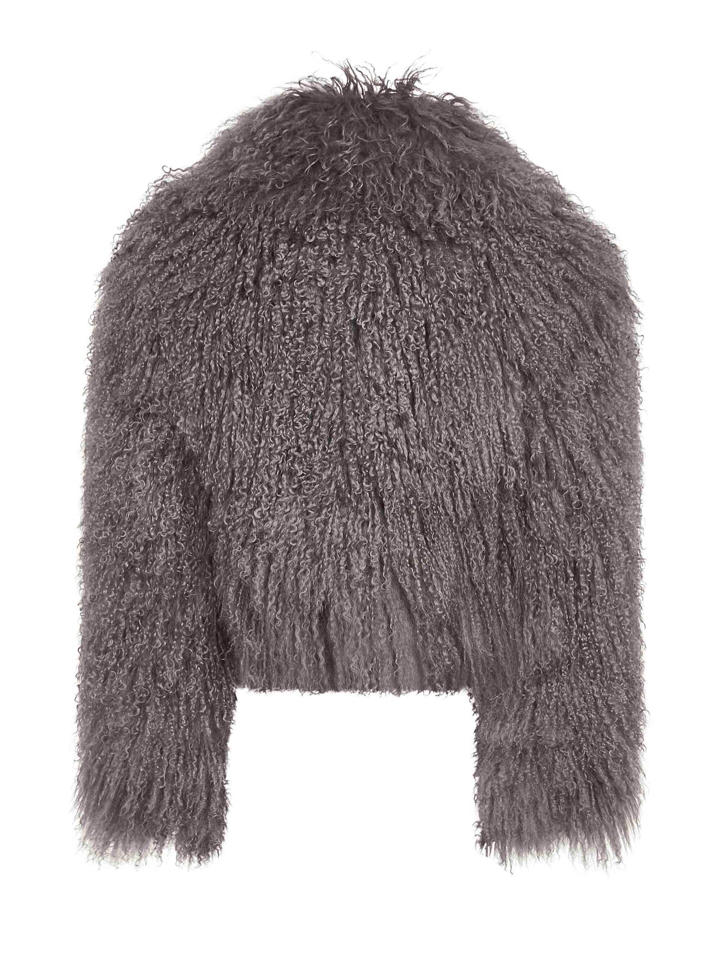 Grey shearling cropped jacket