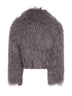 Grey shearling cropped jacket