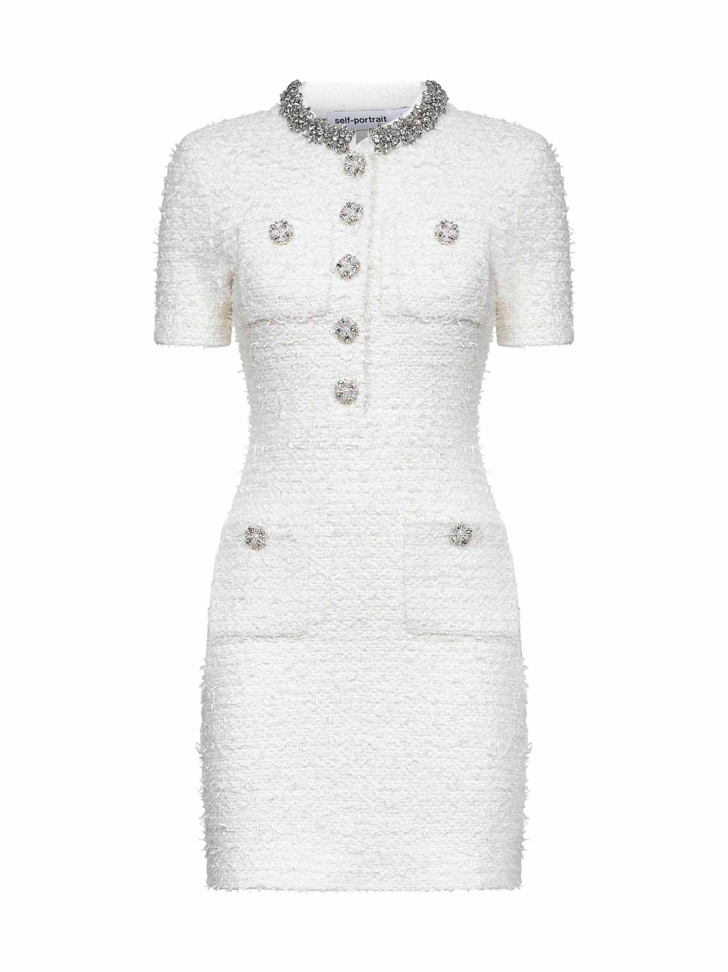 Cream bouclé knit minidress