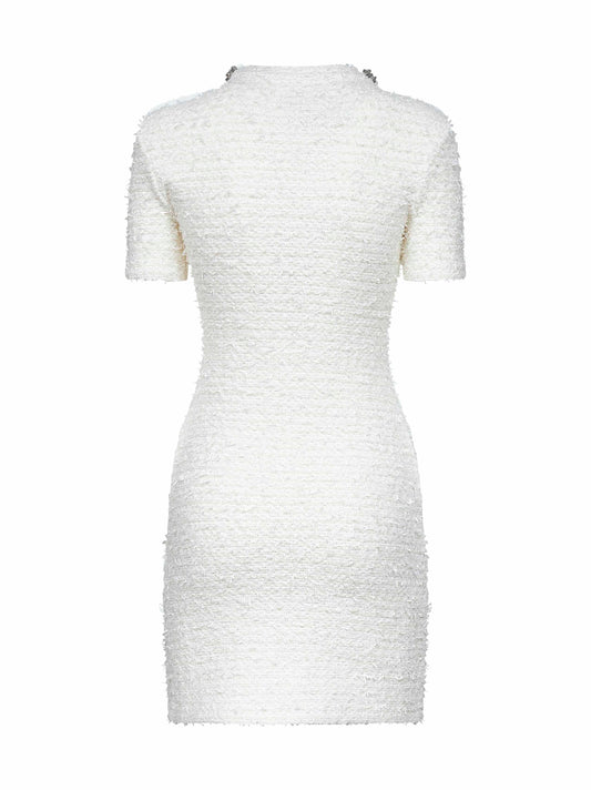 Cream bouclé knit minidress