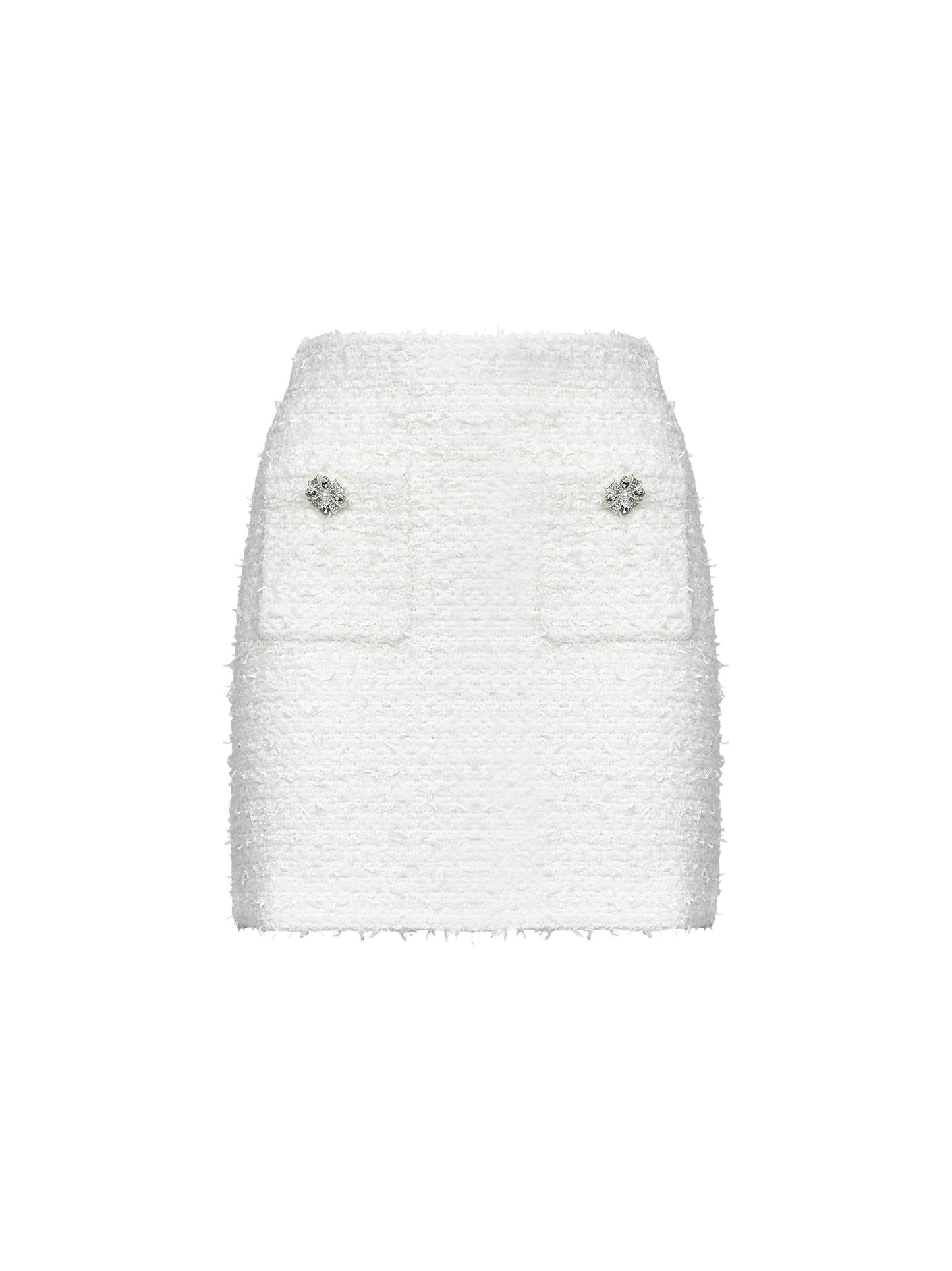 Minigonna in maglia bouclé panna