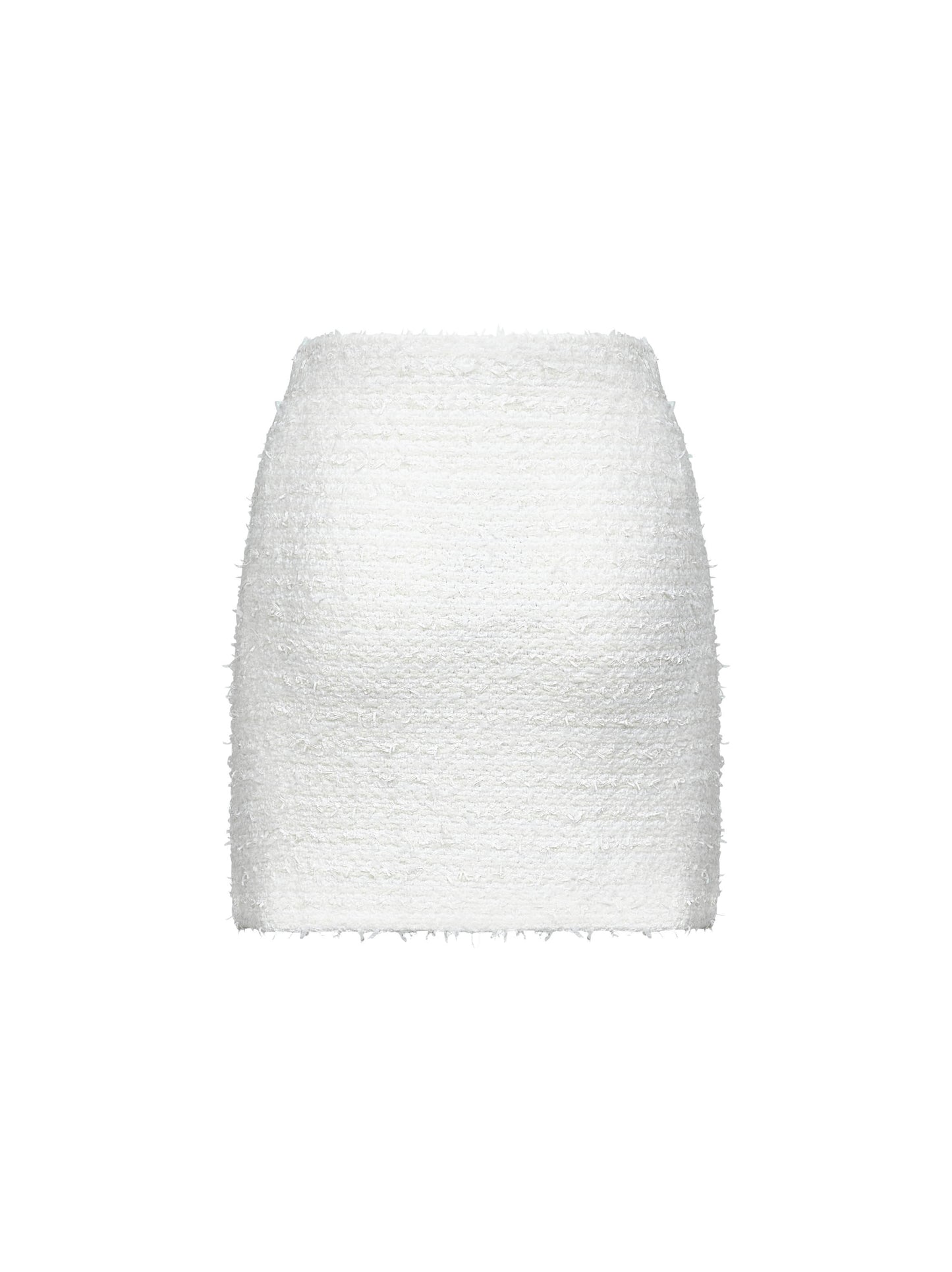 Minigonna in maglia bouclé panna