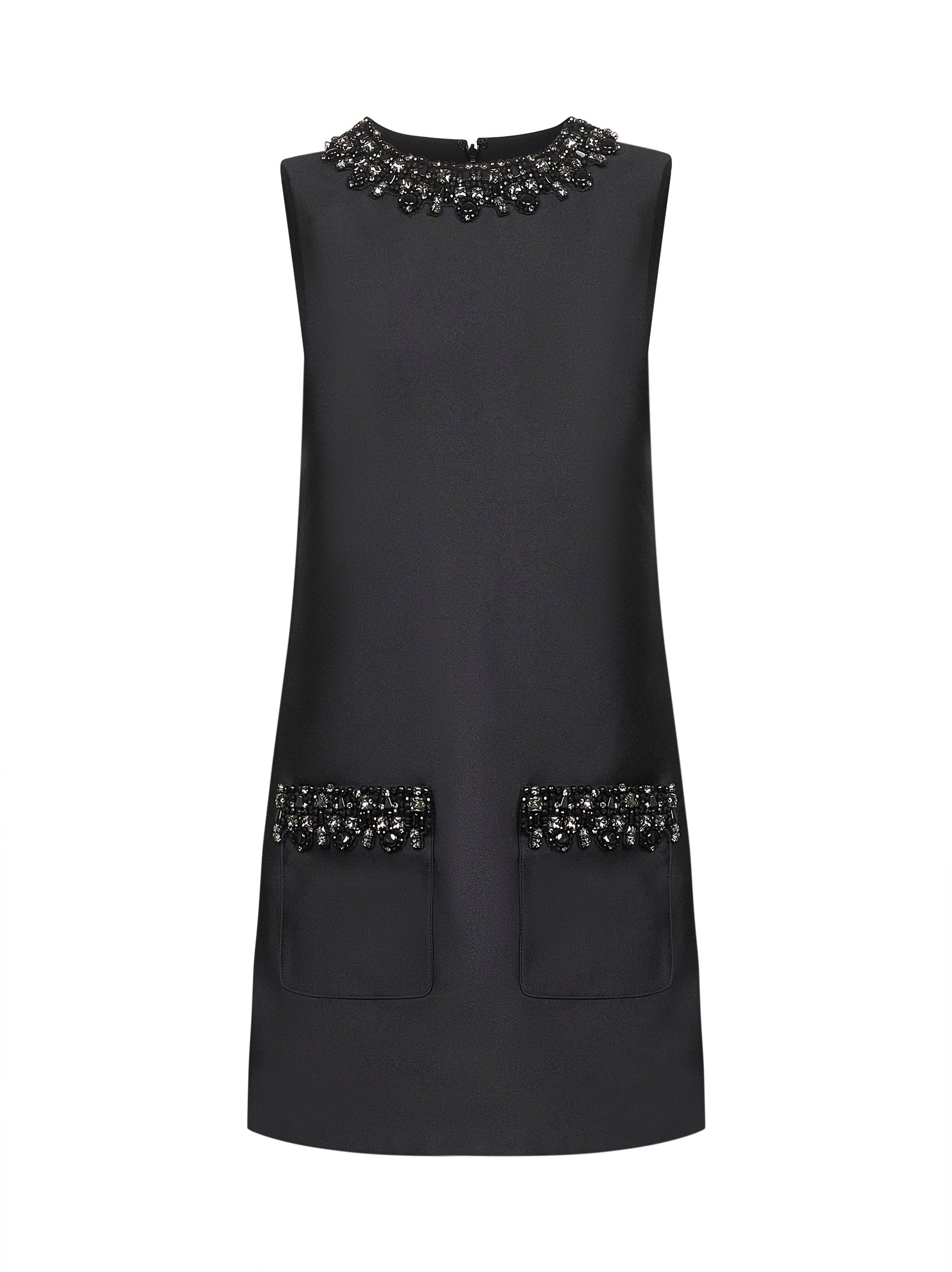 self portrait black taffeta mini dress Black taffeta embellished trim mini dress