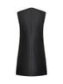 Black taffeta embellished trim mini dress