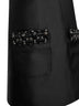 Black taffeta embellished trim mini dress
