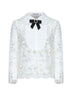 White lace bow brooch blouse