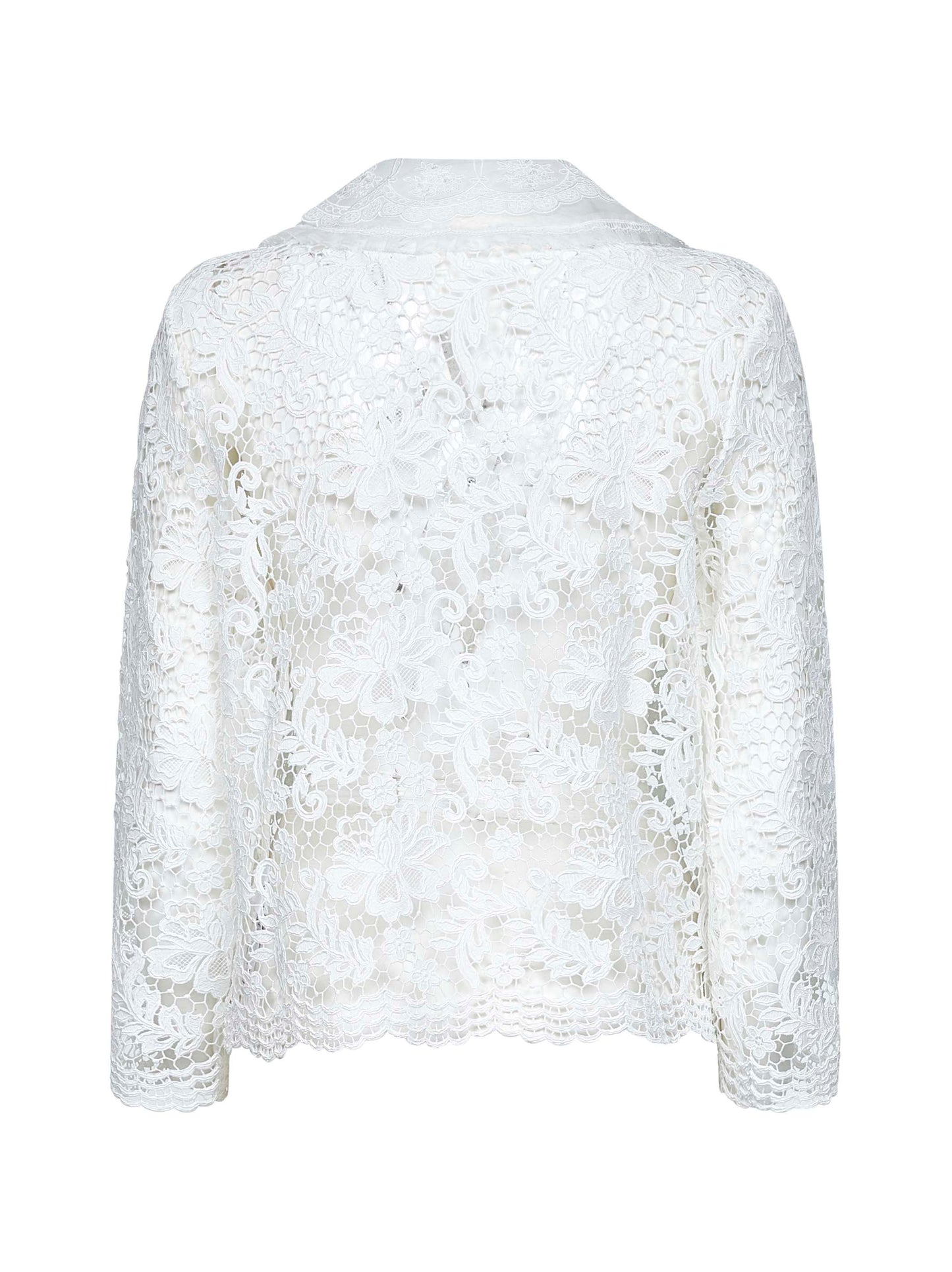 White lace bow brooch blouse