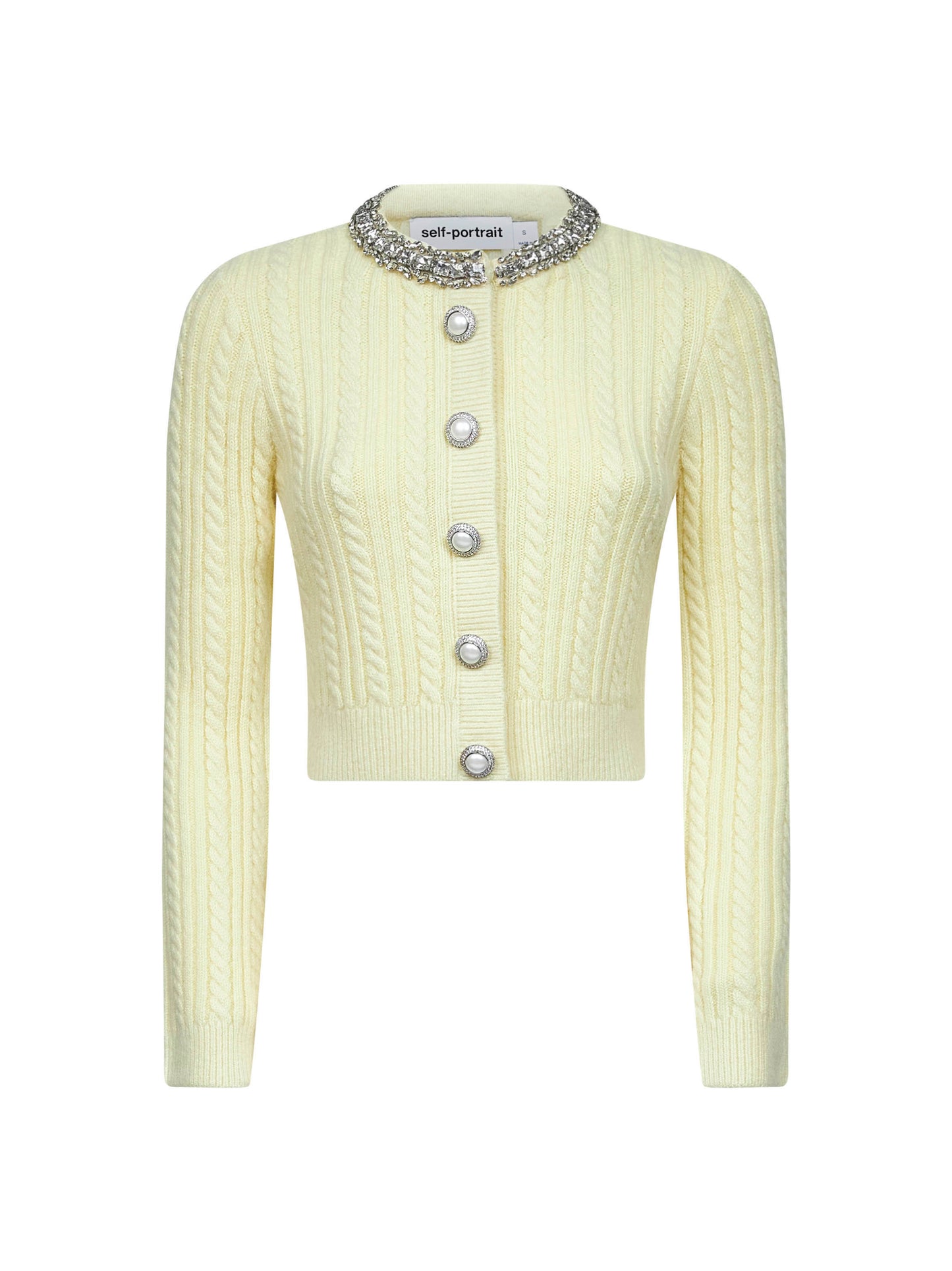 Cardigan in maglia a trecce gialla