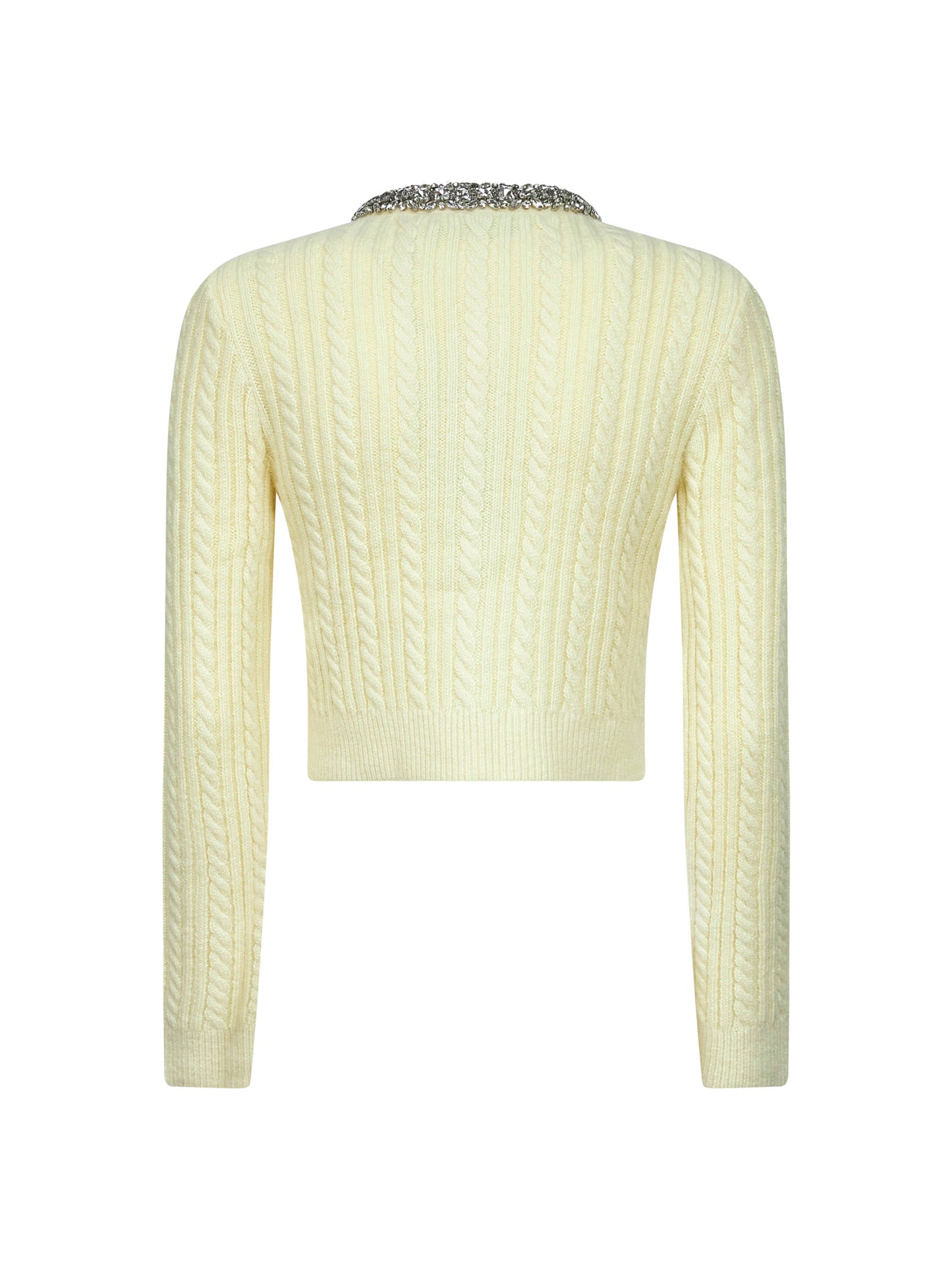 Cardigan in maglia a trecce gialla