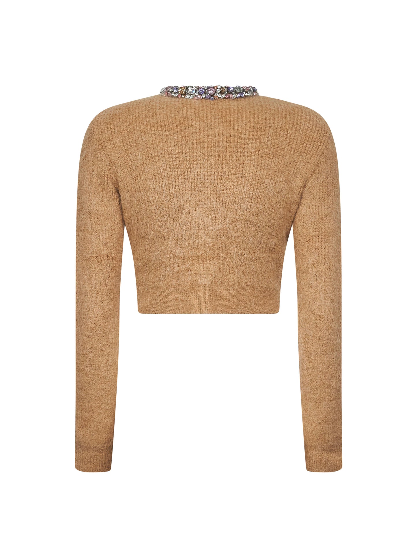 Cardigan in maglia di misto alpaca marrone