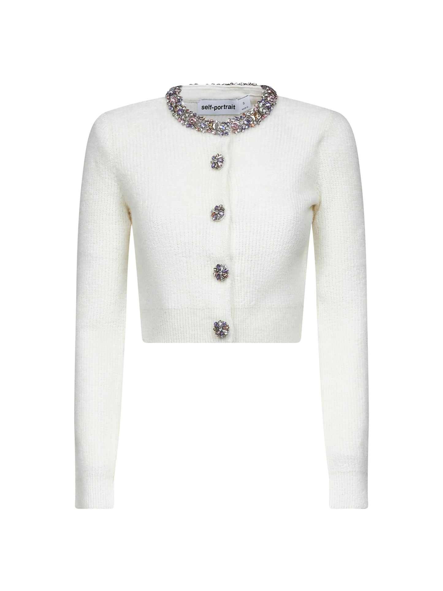 Cream alpaca blend knit cardigan
