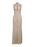 Gold ribbed lurex knit long dress