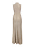 Gold ribbed lurex knit long dress