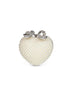 Cream Pearl Heart clutch bag