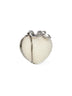 Cream Pearl Heart clutch bag