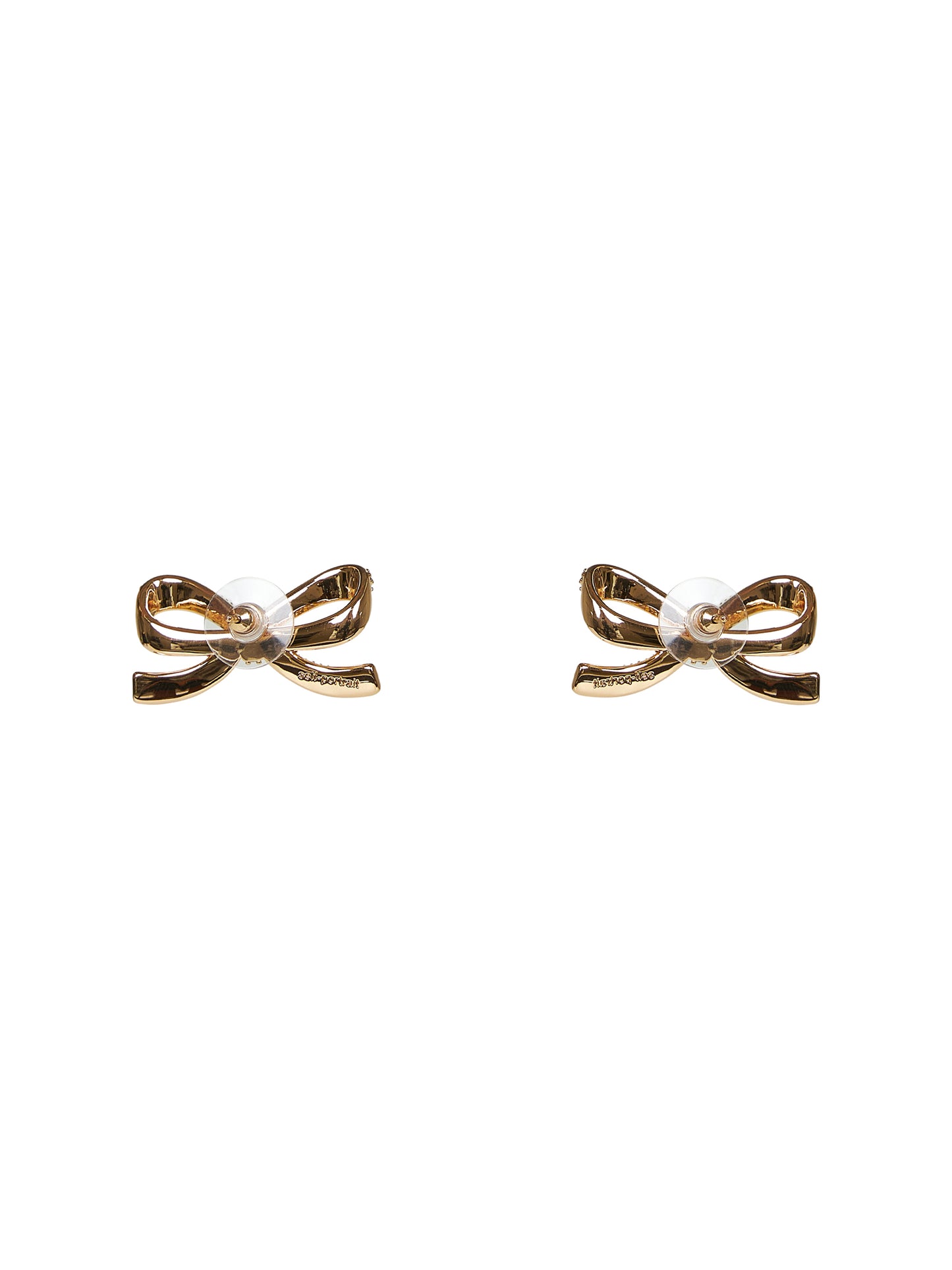 Gold Gold Crystal Bow earrings