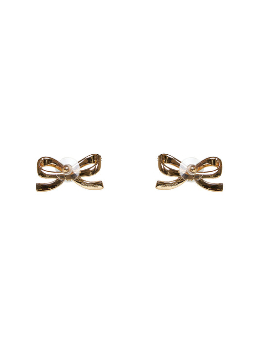 Gold Gold Crystal Bow earrings