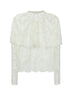 White lace shirt with cape detail