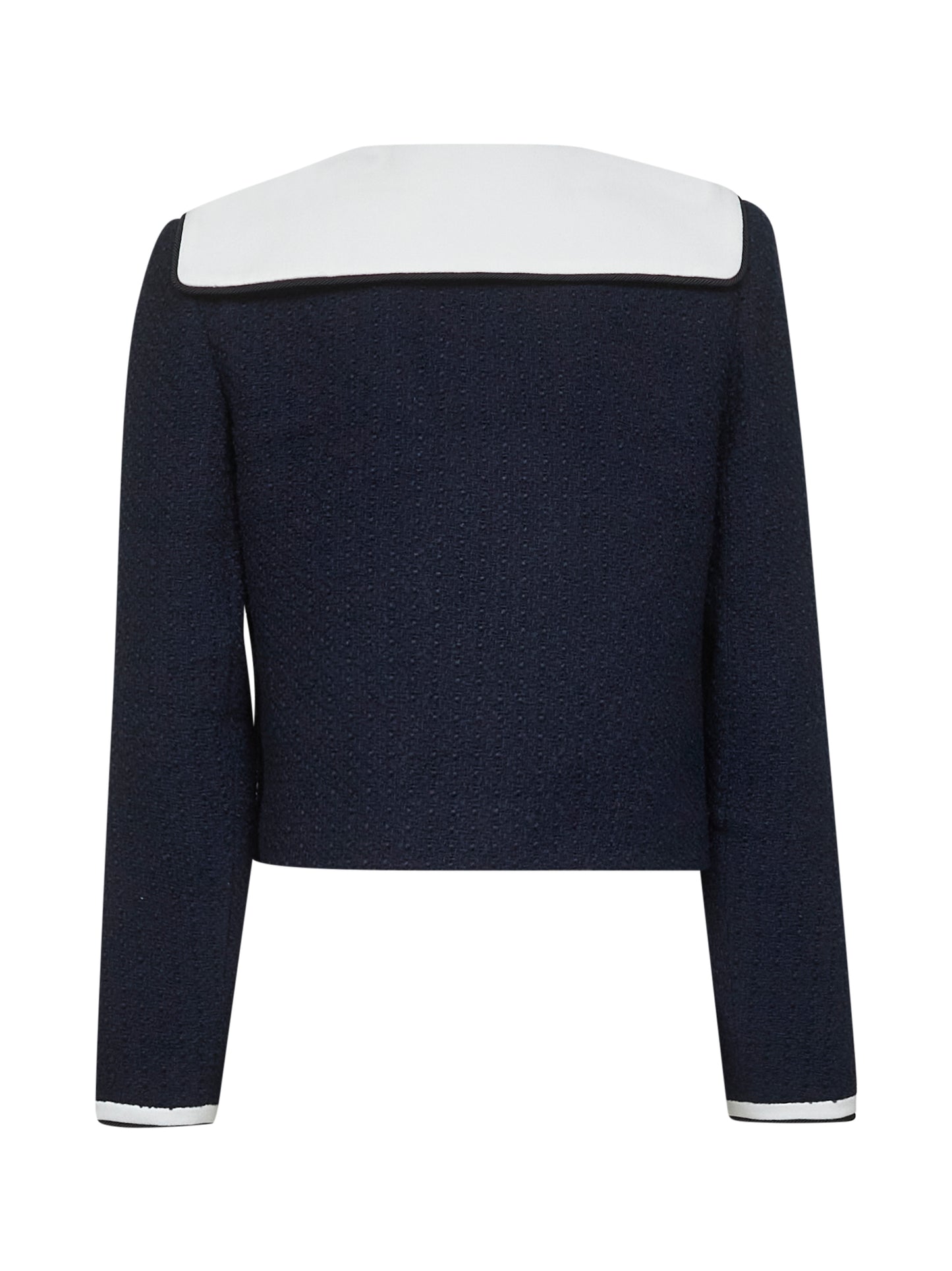 Blue wool blend bouclé jacket