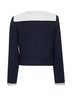 Blue wool blend bouclé jacket