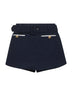 Skorts in bouclé di misto lana blu