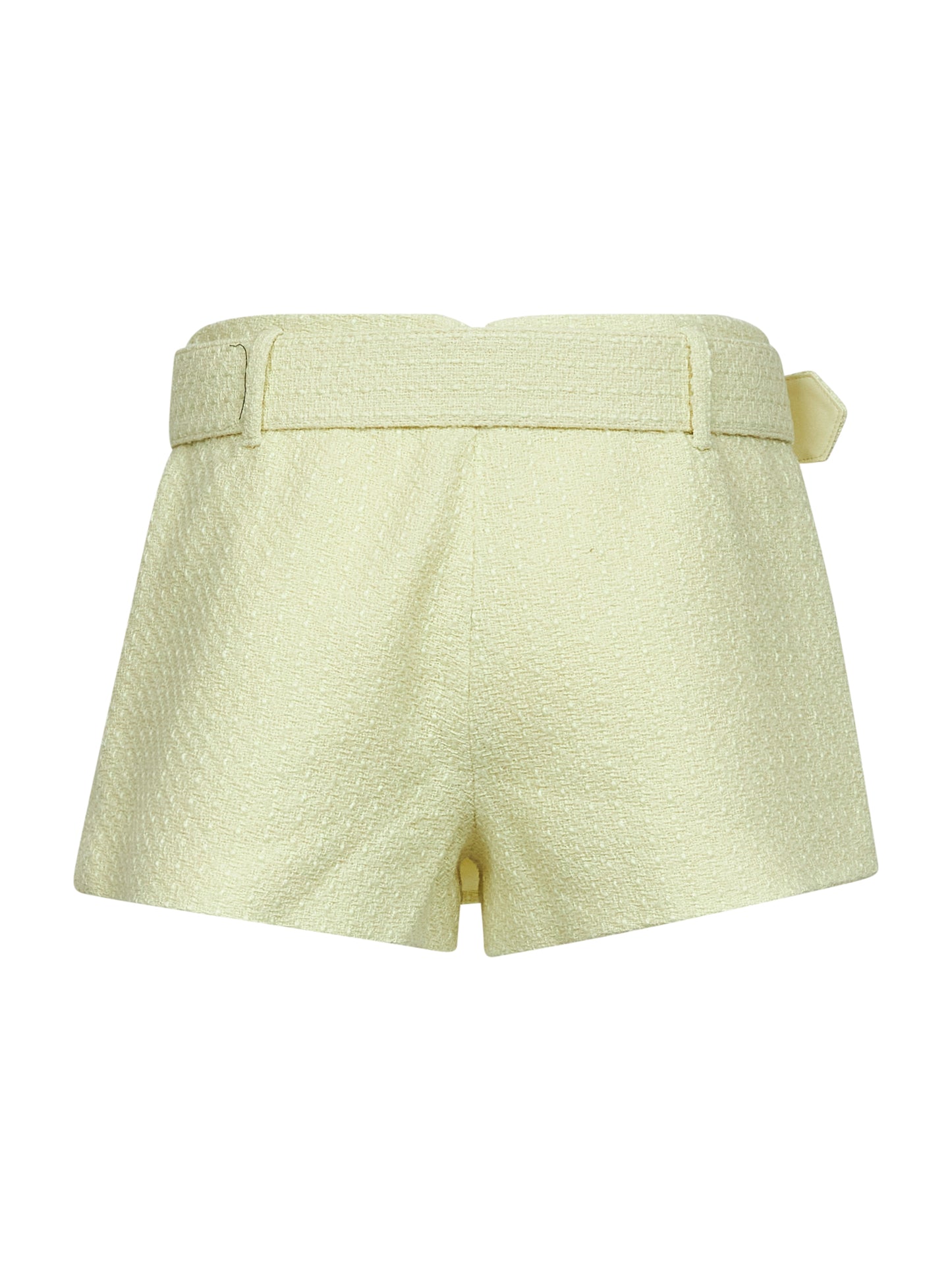 Yellow wool blend bouclé skorts