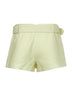 Yellow wool blend bouclé skorts