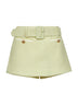 Yellow wool blend bouclé skorts