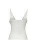 Top in maglia di viscosa a costine bianca