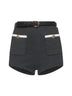 Grey viscose blend knit micro shorts